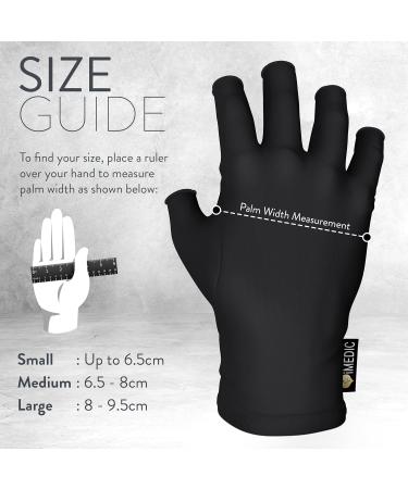 iMedic Arthritis Gloves Women & Men - 1 Pair Of Medium Compression Gloves To Provide Warmth - Fingerless Gloves Women & Men - Fingerless Gloves Arthritis Pain Relief - Black Medium Black - Buy Online on GoSupps.com