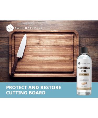 Kate Naturals 8oz Food Grade Mineral Oil for Cutting Board & Kitchen Appliances - Safe for Wood, Knives, Butcher Blocks, Stainless Steel - Food Safe - Buy Online on GoSupps.com