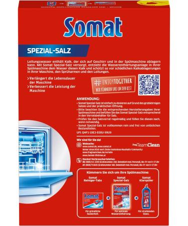 Buy Somat Special Salt for Dishwashers - 2 x 1.2 kg Pack | Enhance Dishwashing Performance - International Shipping Available - Buy Online on GoSupps.com