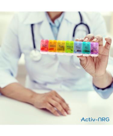 Weekly Pill Organizer - BPA Free 7 Day Travel Case for Vitamins Medication & Supplements - Large Compartments & Spring Assisted Open Design - Buy Online on GoSupps.com