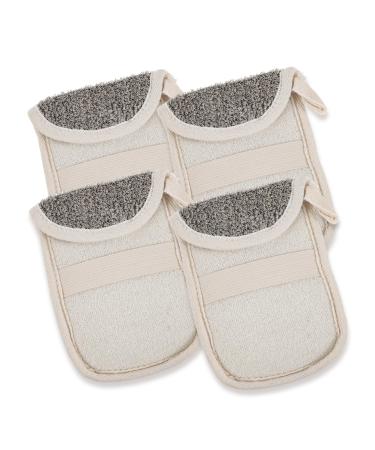 Outanaya 4pcs Black Linen Soap Soap Foaming Dispenser Soap Sack Soap Scrub Foam Net Flax