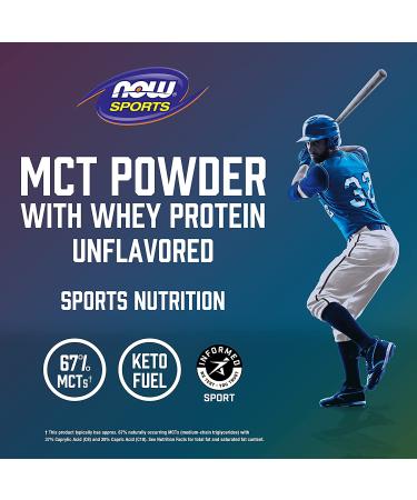 Now Foods Sports MCT Powder with Whey Protein Unflavored - 1 lb | Boost Energy & Performance - Buy Online on GoSupps.com