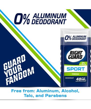 Right Guard Sport Aluminum-Free Deodorant Invisible Solid Stick 3 oz - Fresh Scent - 4 Count Pack - Buy Online on GoSupps.com