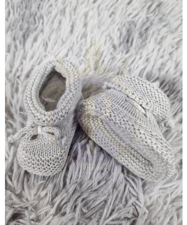 Royal Icon Baby Booties 0-3 Months - Warm & Safe Baby Slippers - Knitted Bow Baby Boots - Grey Ri359 - Buy Online on GoSupps.com