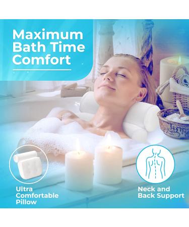 Extra Comfort Bath Pillow for Neck and Back Support - Luxury Headrest Cushion for Ultimate Relaxation - 14x4x15 Inch - Ideal for Jacuzzi and Hot Tub - Pack of 1 - Buy Online on GoSupps.com
