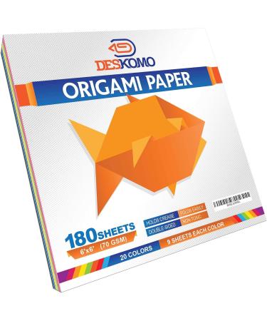 Deskomo Origami Paper for Kids - Double Sided - 180 Sheets - 20 Vibrant Colors - 6x6 Inches - Arts and Crafts - Buy Online on GoSupps.com