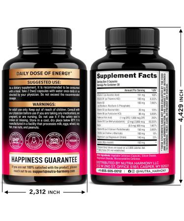 NUTRAHARMONY Vitamin B Complex Capsules & Omega 3 Fish Oil Softgels - Buy Online on GoSupps.com