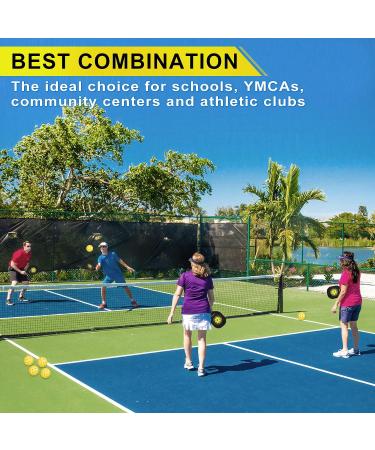 Amicoson Pickleball Paddle Set - 4 Wood Rackets & 8 Balls with Carry Bag - Indoor & Outdoor Pickleball Set - Buy Online on GoSupps.com