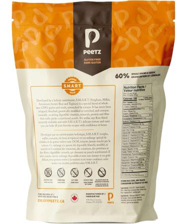 Peetz S.M.A.R.T. Blend is the first and only 60% Superfoods & Ancient Whole Grains | Allergen-free |Gluten-Free | Low-Starch | One-To-One | NUTRITIOUS | All-Purpose Flour | Easy to use blend For Bread Pizza Pasta Cookies Cakes muffins | Healthier deliciou - Buy Online on GoSupps.com