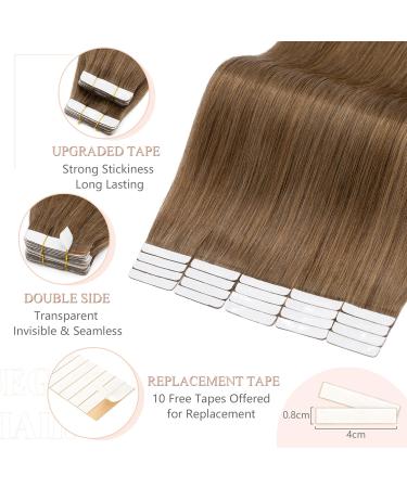 SEGO Glue on Hair Extensions 14 Seamless Straight 40g - 20pcs #6 Light Brown Human Hair - Buy Online on GoSupps.com