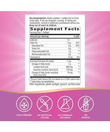 Nature's Way EfaGold Evening Primrose Oil 1300mg - 120 Softgels | Max Strength for Women's Health - Buy Online on GoSupps.com