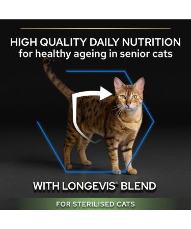 PRO PLAN Senior 7+ STERILISED LONGEVIS Rich in Turkey Dry Cat Food 3kg For Neutered Cats Sterilised 7+ years Turkey 3 kg (Pack of 1) - Buy Online on GoSupps.com
