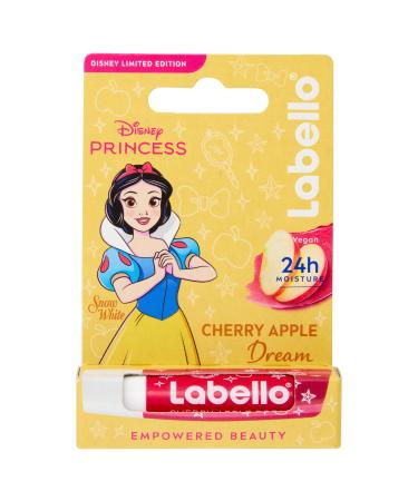 Labello Labello Disney Princess Limited Edition Cherry Shine 4.8 g Tinted lip balm with Snow White design Burrocacao Girl 3+ 24h Moisturizing Burrocacao Lip Balm with Cherry Scent
