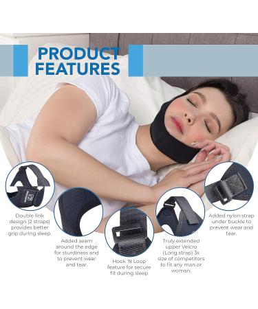 Sleep Legends Anti Snoring Chin Strap - Adjustable Chinstrap for Men & Women, CPAP Users - Reduce Snoring & Dry Mouth - Buy Online on GoSupps.com