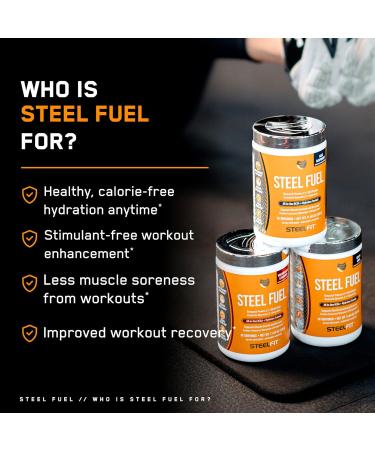 SteelFit Steel Fuel BCAA + Electrolyte Powder - Sugar-Free 2:1:1 Amino Acids | Black Cherry Slushie | 30 Servings for Hydration Muscle Growth & Recovery - Buy Online on GoSupps.com