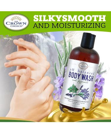 Natural Body Wash for Sensitive Skin 12oz - pH Balanced Shower Gel with Essential Oils for All Skin Types - Aloe, Spearmint, Lavender, Manuka & Sweet Peppermint - Buy Online on GoSupps.com