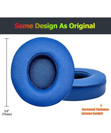 Beats Solo 3 Wireless Ear Pads Replacement - Blue Protein Leather Memory Foam Ear Cushion for Beats by Dre Solo 3 & Solo 2 Wireless Headsets - Buy Online on GoSupps.com