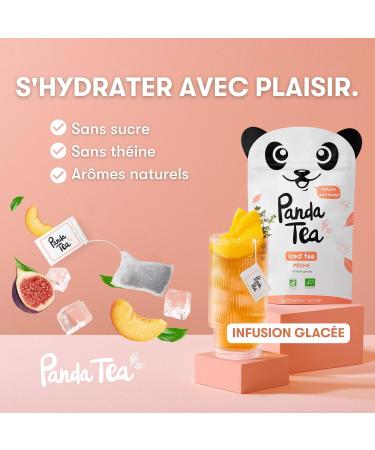Panda Tea - Detox Ice Tea Ice Tea Cold Infusion - Peach Hibiscus Vanilla Flavor - Certified Organic - 28 Cotton Bags - G - Buy Online on GoSupps.com
