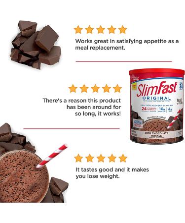 Buy SlimFast Original Rich Chocolate Meal Replacement Shake Mix - 34 Servings - Buy Online on GoSupps.com