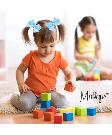 Set of 2 Sky Blue 3 Inch Grosgrain Bows for Little Girls | Hair Accessories - Buy Online on GoSupps.com