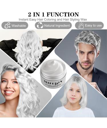 Buy 4.23oz White Temporary Hair Tint | Instant Cream Mud & Unisex Styling Pomade | 120g Silver White Hair Wax for Parties Cosplay & Holidays - Shop Internationally! - Buy Online on GoSupps.com