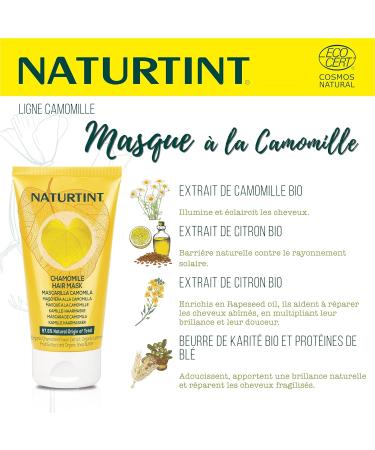 Naturtint | Organic Chamomile Mask | Hydration | Intense Golden Highlights | Certified by Ecocert. 97.8% natural ingredients | Chamomile and Lemon | Suitable for children | 150ml - Buy Online on GoSupps.com