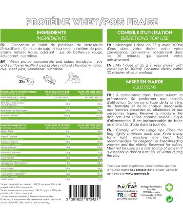 Protein Whey Peas | Milk from France | 19 Amino Acids | Digest | Natural Taste | Made in France - Buy Online on GoSupps.com