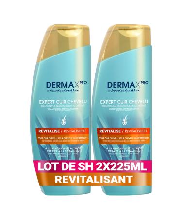Head & Shoulders DERMAxPRO by Head & Shoulders Anti-Dandruff Shampoo Revitalize | With Niacinamide Aloe Vera and Vitamin E | For Dry Scalp and Thinning Hair | 2x225 ml