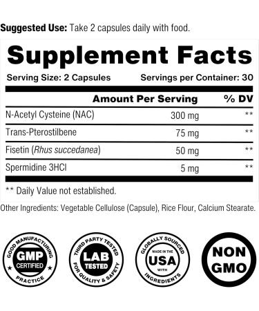 Celly Autophagy Activator | Longevity Supplement for Cellular Nutrition and Healthy Aging | Promotes Cell Renewal with Spermidine Pterostilbene Fisetin and NAC | Made in USA & 3rd Party Tested - Buy Online on GoSupps.com