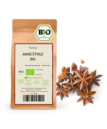Kamelur 500g whole organic star anise - finely spiced and high quality organic star anise without additives - in a plastic bag