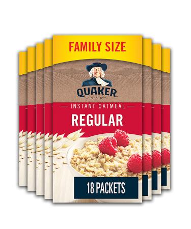 Quaker Regular Instant Oatmeal Multi-Pack 18 Packets 504 g (Pack of 8)