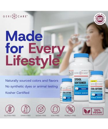 GeriCare Stool Softener Docusate Sodium 100 mg & Chewable Extra Strength Gas Relief Simethicone 125 mg Gentle Constipation Relief and Fast Gas Bloating & Pressure Relief Bundle Digestive Health - Buy Online on GoSupps.com