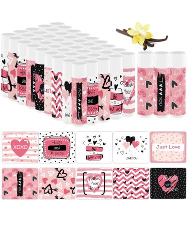 50 Pcs Valentine's Galentine's Day Gifts Lip Balms Bulk for Women Valentines day Lip Care Moisturizing Gift Favors Stuffers Birthday Party Supplies Decorations (pink heart) PinkHeart