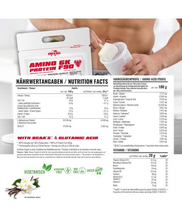 BWG Amino 6K Protein Shake - 6 Premium Protein Sources with BCAAs & Glutamine for Muscle Growth Vanilla Flavor 2.5 kg Pack | International Shipping - Buy Online on GoSupps.com