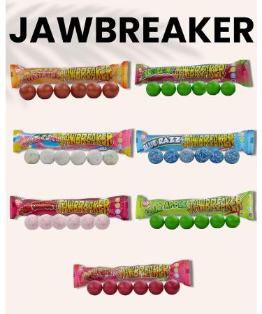 Jawbreaker Sweets Selection Box - 15 Packs | 7 Flavours - Retro Sweets Gift Box | Total 84 Candy Balls with Bubblegum Center and Different Fruity Flavours | Easter Gifts for Kids | Easter Treats - Buy Online on GoSupps.com