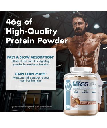 NutraOne Massone Mass Gainer Protein Powder - Chocolate Peanut Butter 7 lbs - Buy Online on GoSupps.com
