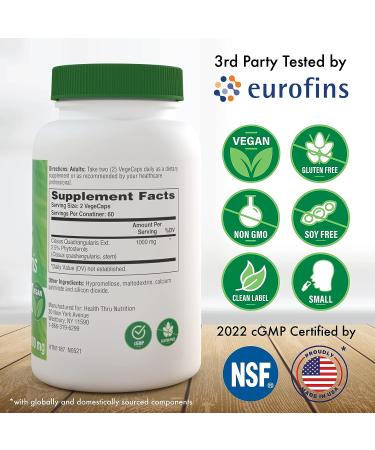 Health Thru Nutrition Cissus Quadrangularis 1000mg | Standardized 2.5% Phytosterols | Vegan, Non-GMO, Soy Free | 120 Capsules - Buy Online on GoSupps.com