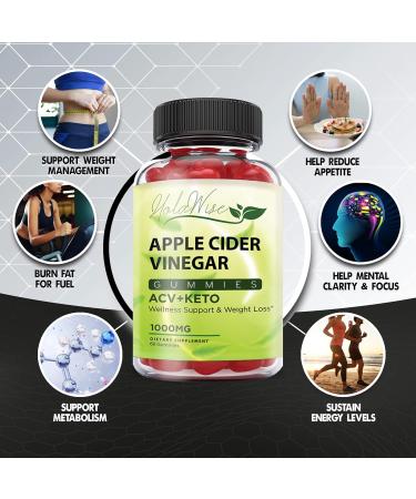 HolaWise Apple Cider Vinegar Gummies 60ct ACV Keto Gummies Support Healthy Weight Digestion Detox and Cleansing Immune Support Gut Health Ketosis Keto Start ACV - Buy Online on GoSupps.com
