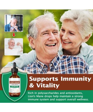 FSLHCY Lions Mane Liquid Drops - Lion's Mane Mushroom Supplement Brain Supplements for Memory and Focus Immune Support - No GMO Vegan Mushroom (4 oz) - Buy Online on GoSupps.com