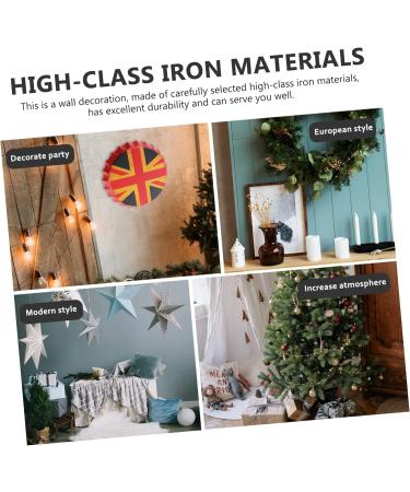 PRETYZOOM American Flags Beer Cap Pendant Vintage Decor Vintage Home Decor Iron-art Wall Hanging Picture Tin Painting Metal As Shown 36X36X4CM - Buy Online on GoSupps.com