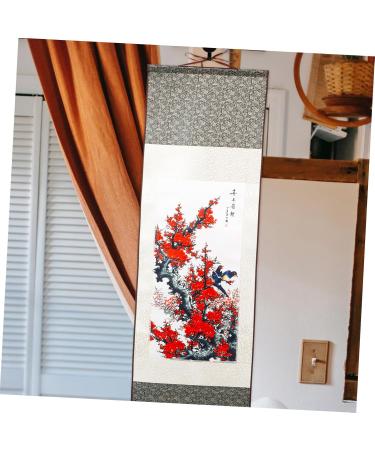 Cabilock Silk Chinese Painting Home Decor Chinese Wall Hanging Scroll Wall Art Wooden Office Household China - Buy Online on GoSupps.com