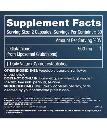 Liposomal Glutathione 500 mg - Master Antioxidant for Healthy Aging Cellular Health & Detox | Evidence-Based & Third-Party Tested - Buy Online on GoSupps.com
