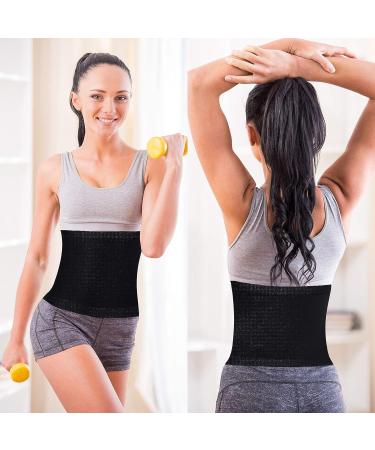 Geyoga 2-Piece Waist Trimmer Set for Women - XX-Large Sweat Wrap Trainer in Blue for Bodybuilding | Adjustable and Comfortable - Buy Online on GoSupps.com