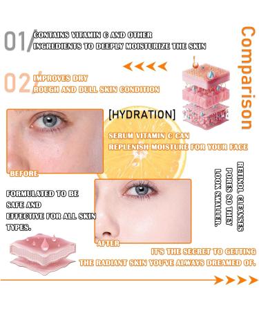 Fusang 2PCS Vitamin C Face Serum Vitamin C Serum Moisturizing Serum Vitamin C Serum for Face 30ML - Buy Online on GoSupps.com