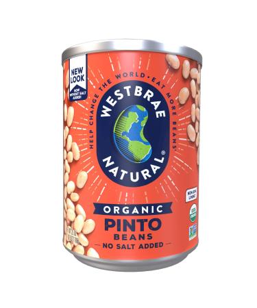 Westbrae Natural Organic Pinto Beans, No Salt Added, 25 Oz (Pack of 12) Kidney