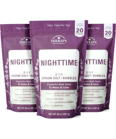 Village Naturals Therapy Foaming Epsom Soak Aches and Pains Nighttime Relief 36 Oz Pack of 3 - Buy Online on GoSupps.com