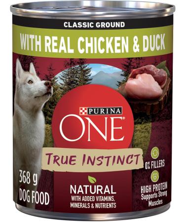 Purina ONE Classic Ground True Instinct Wet Dog Food Beef & Bison - 368 g Can (12 Pack) & Classic Ground True Instinct Wet Dog Food Chicken & Duck - 368 g Can (12 Pack) PET_FOOD + PET_FOOD 00055800409058 - Buy Online on GoSupps.com