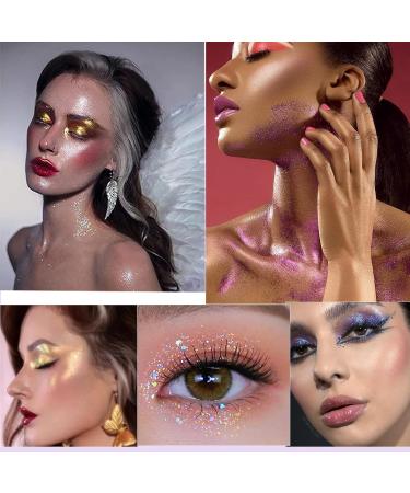 Body Glitter Gel 40ml Chunky Sequins for Hair Face & Body | Festival Makeup - Gold & Violet - Buy Online on GoSupps.com