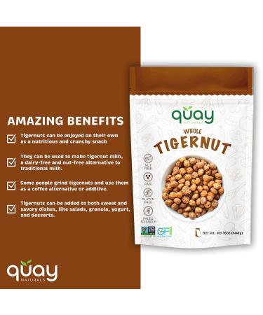 Quay Naturals Whole Tiger Nuts - 16 oz | Premium Quality | Gluten-Free | Rich in Fiber - Buy Online on GoSupps.com