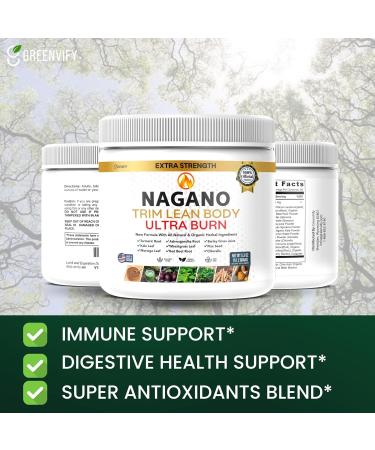 Nagano Trim Lean Body Ultra Burn | Organic Greens Superfood Powder | Supports Energy Detox Digestion Vitality | Turmeric Moringa Wheatgrass Ashwagandha | Gluten-Free Vegan Non-GMO | 5.3 oz (1) - Buy Online on GoSupps.com